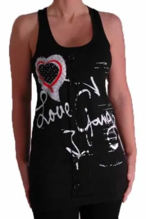 Celesta Love Graphic Sequined Sleeveless Tops