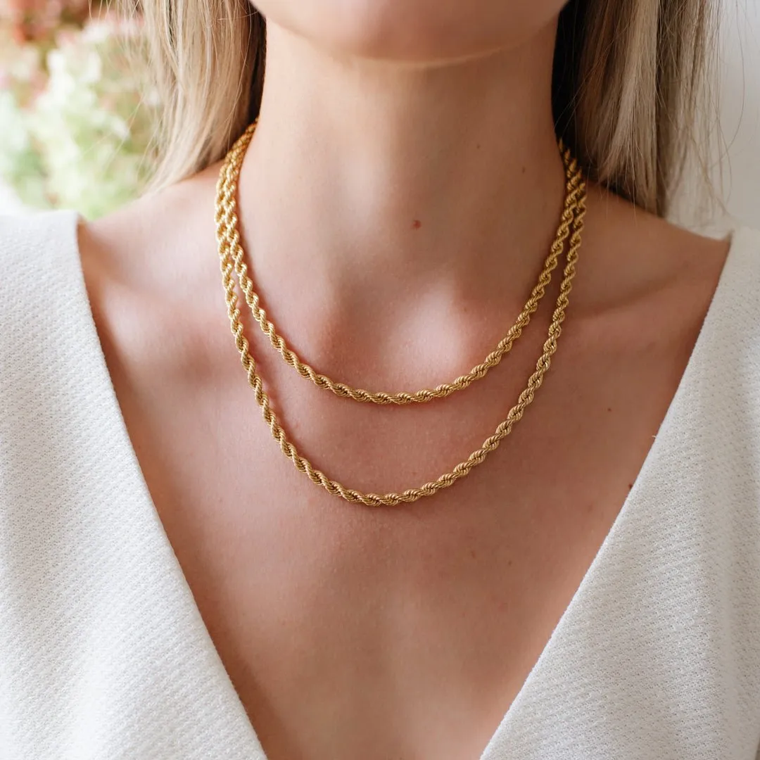 FRAICHE INSPIRE LUXE ROPE NECKLACE - GOLD